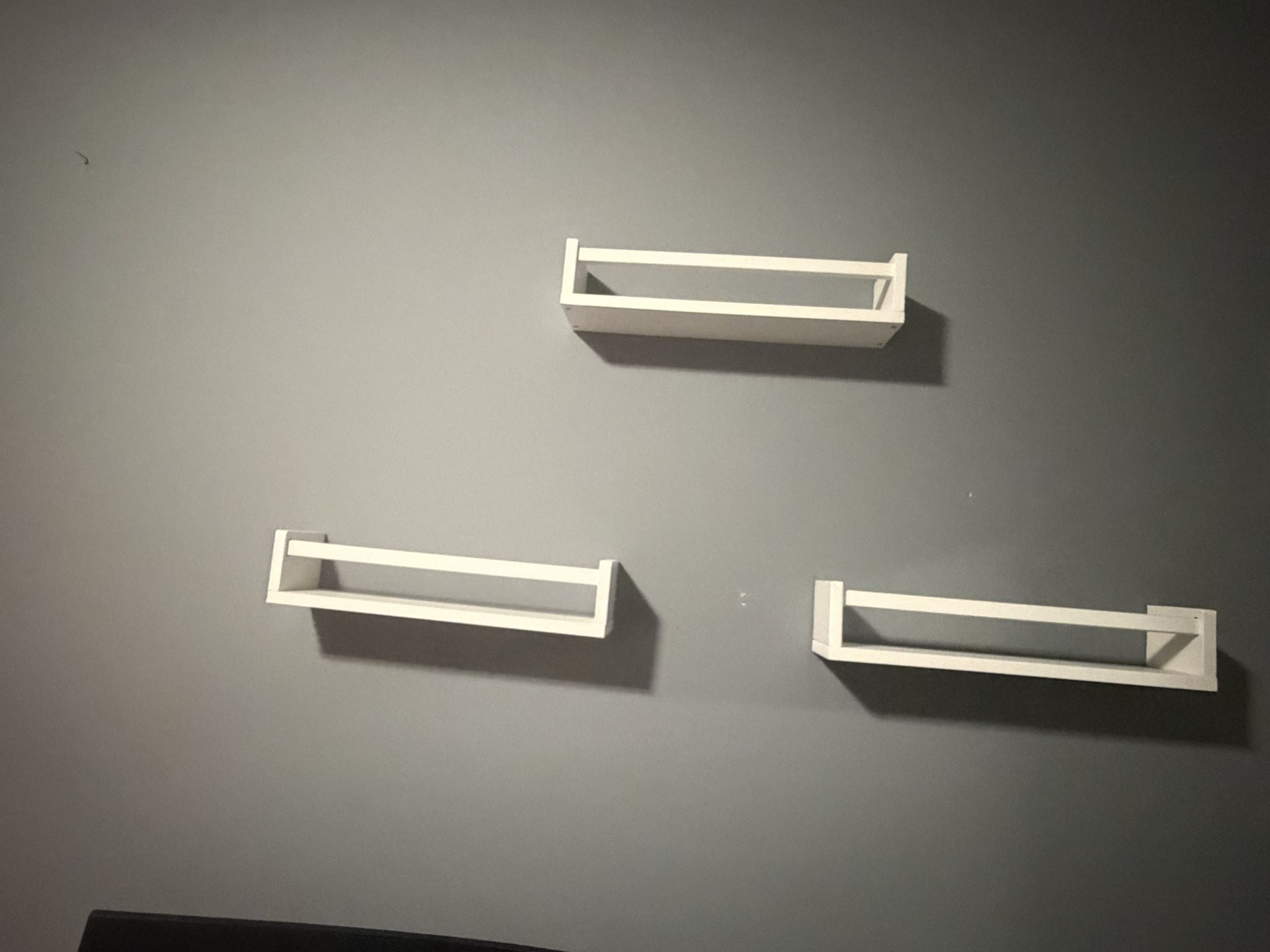 Wood Nursery Book Shelves, 16.5 Inch Floating Bookshelves for Wall Set of 3