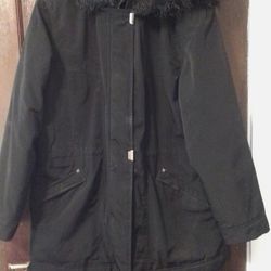 Winter Jacket With Fleece Lined Hood 