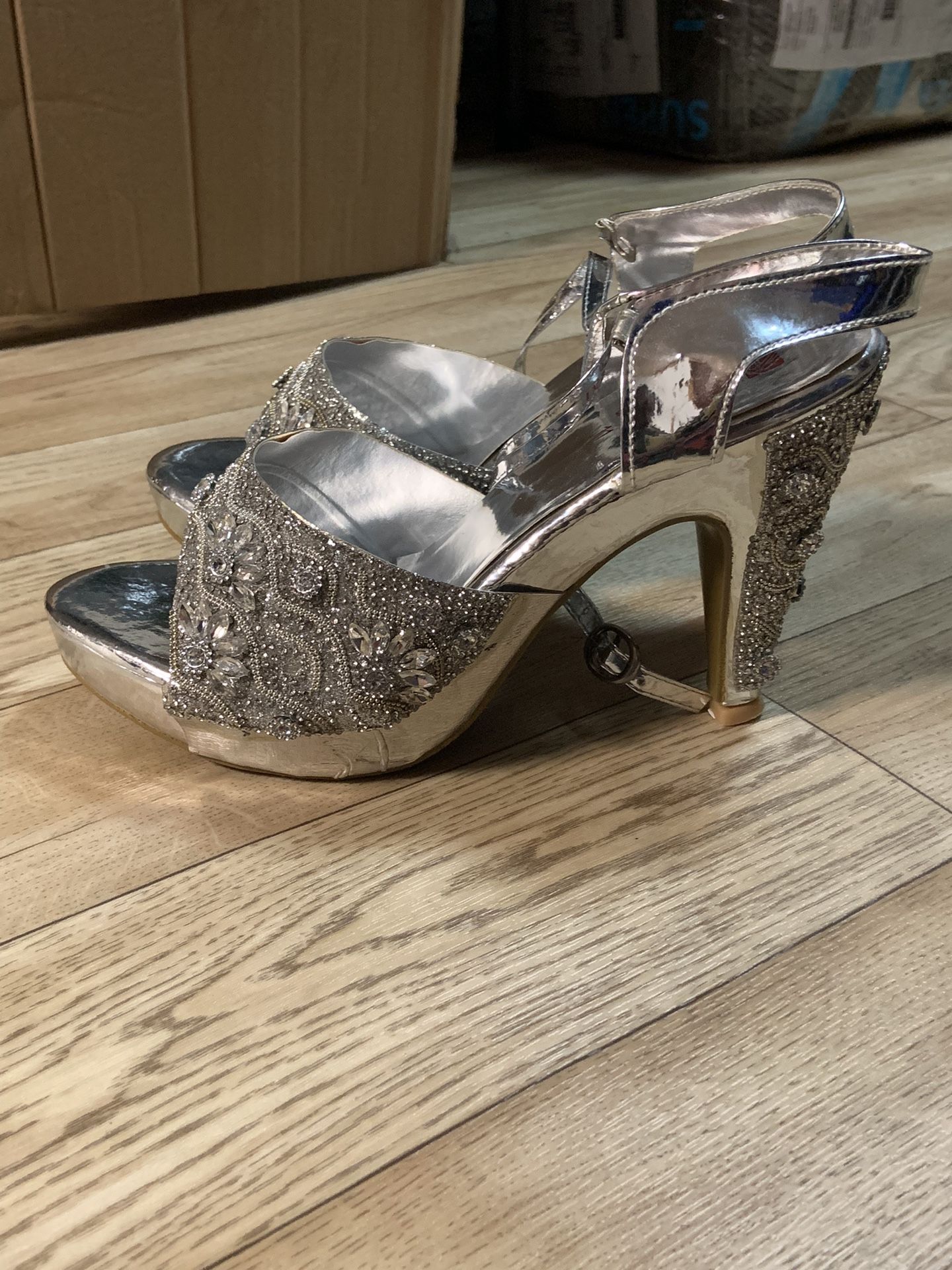 Silver Fancy High Heels