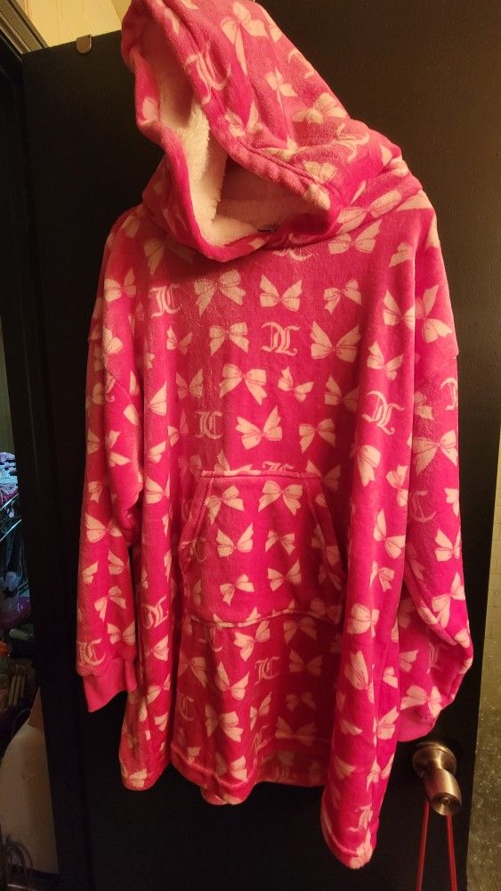 Juicy Couture Pink Oversized Plush Hoodie