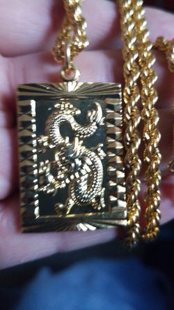 Men's lucky Dragon Necklace pandent rode Chain