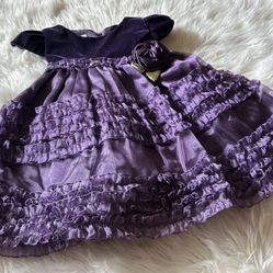 Iris & Ivy Purple Formal Dress w/ Bloomers *12 Months