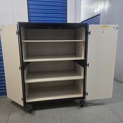 Solid storage cabinet with 2keys wood panels