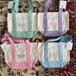 Trader Joe’s Mini Pastel Canvas Tote Bag (Set of 4)