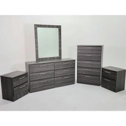 Dresser Whit Mirror, Chest And 2 Nightstands • Cómoda Con Espejo, Gavetero Y 2 Mesitas De Noche 