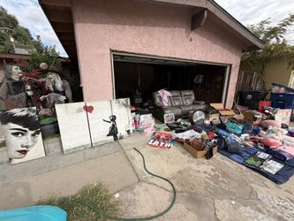 Garage Sale Couches Clothes House Decor