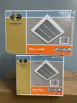 Two Hampton Bay White 70 CFM Bathroom Ventilation Fans 