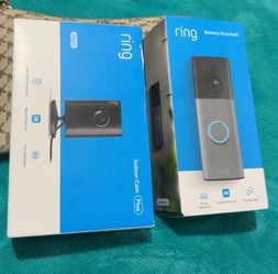 Ring Ring - Battery Doorbell 2K (newest model), Speckled Gray + Indoor Cam Plus - White