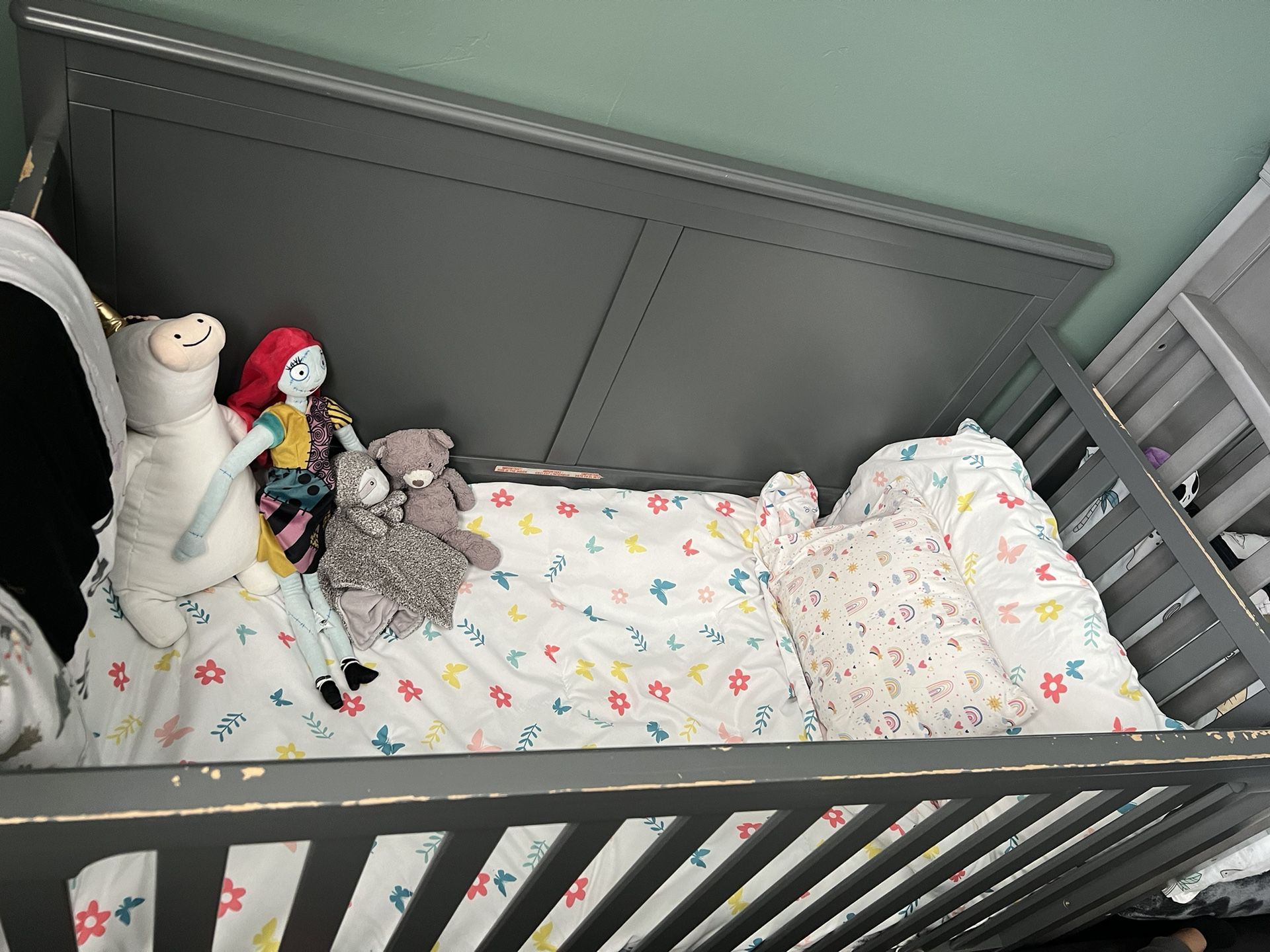 Gray Baby/ Convertible Crib With Mattress Included 