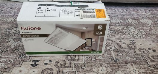 This is a NuTone HeaterFan 765H80L bathroom exhaust fan with:
