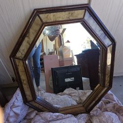 Hexagon Antique Mirror