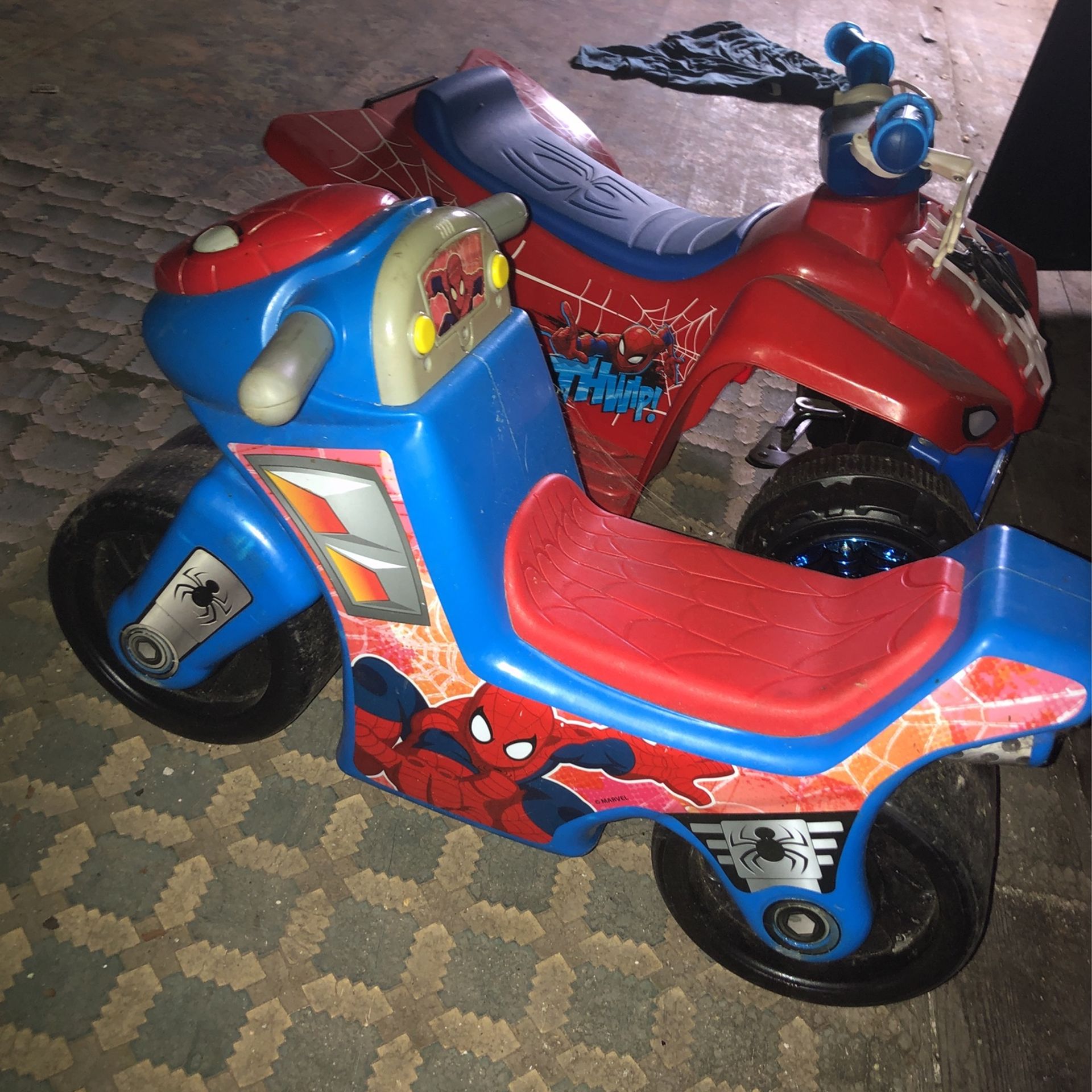 Spider-Man Four wheeler And Motorcycle toy
