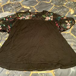 Women’s Black Embroidered Top