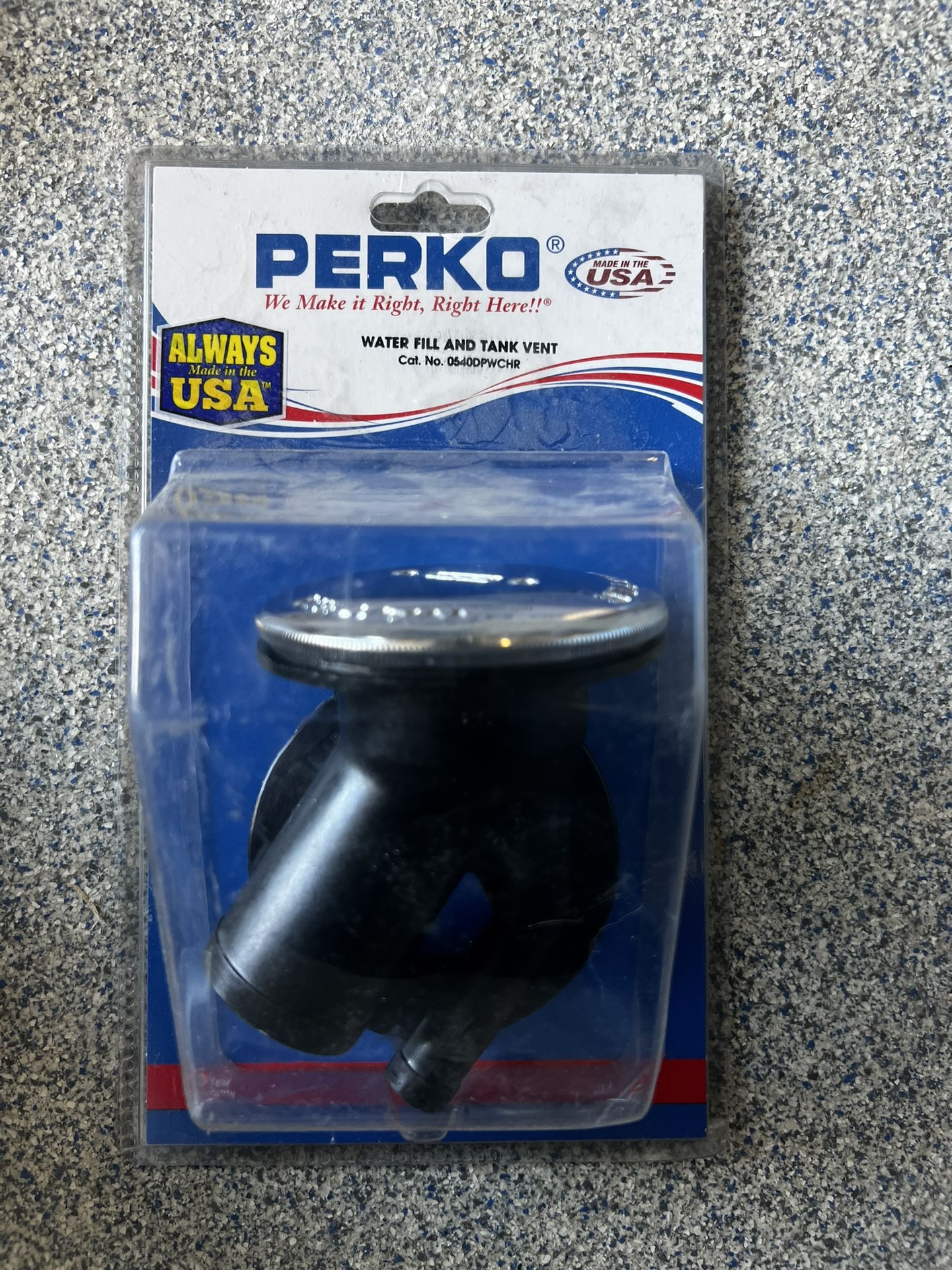 Perko Chrome Plated Straight Neck Vented Deck Fill