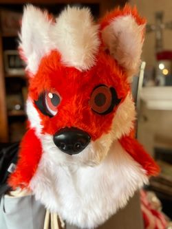 Fox Fursuit Head Red/Orange and White