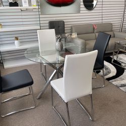 DINING TABLE SET BLACK, WHITE OR MIX AND MATCH $449