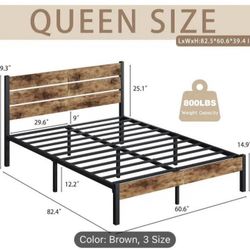 New Queen Bed Frame (Open Box) – Missing Hardware, Discounted