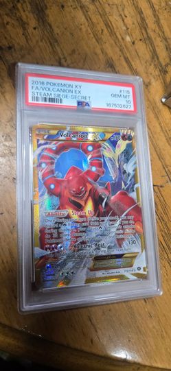 PSA 10 Volcanion EX Full Art 115/114 Steam Siege Secret Rare