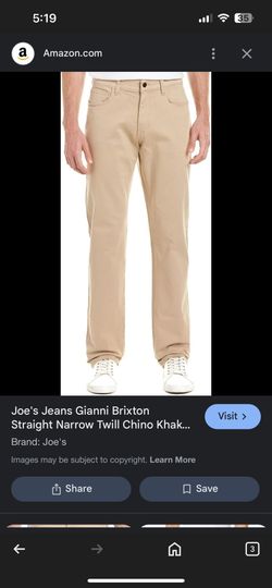 Joe’s Khaki Pants New W/tags