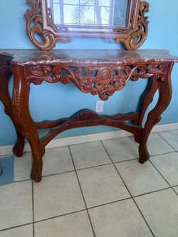 Marble entry table with Mirror