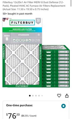 9)  12x20x1 Filters