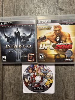 Retro OG PS3 3 Game Lot – Diablo III Reaper of Souls, UFC Undisputed 2010, BlazBlue Chrono 