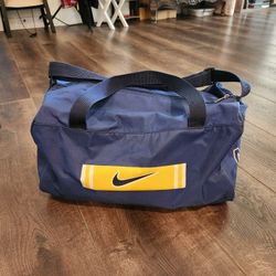 Nike Swoosh Duffle Bag Blue Polyester Athletic Bag Rare item 18x11x10 inch 