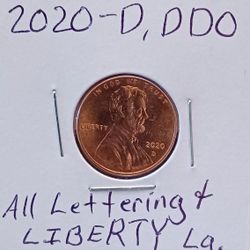 2020-D, DDO, Lincoln Cent Error 