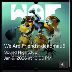 1-2 Tickets Deadmau5 @ Sound Night Club Hollywood 1/9/26