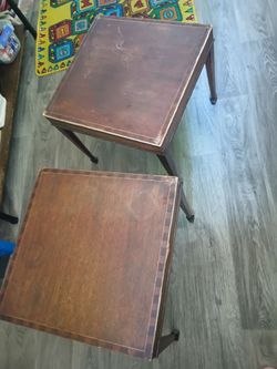 Two square side tables