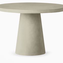 West Elm Concrete Indoor/Outdoor Pedestal Round Dining Table 44”