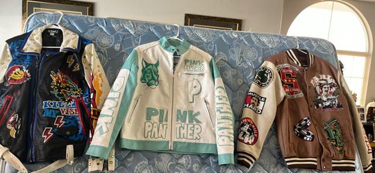 Pink Panther Graphic Leather Jacket
