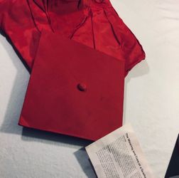 Red Graduation Cap and Gown Set