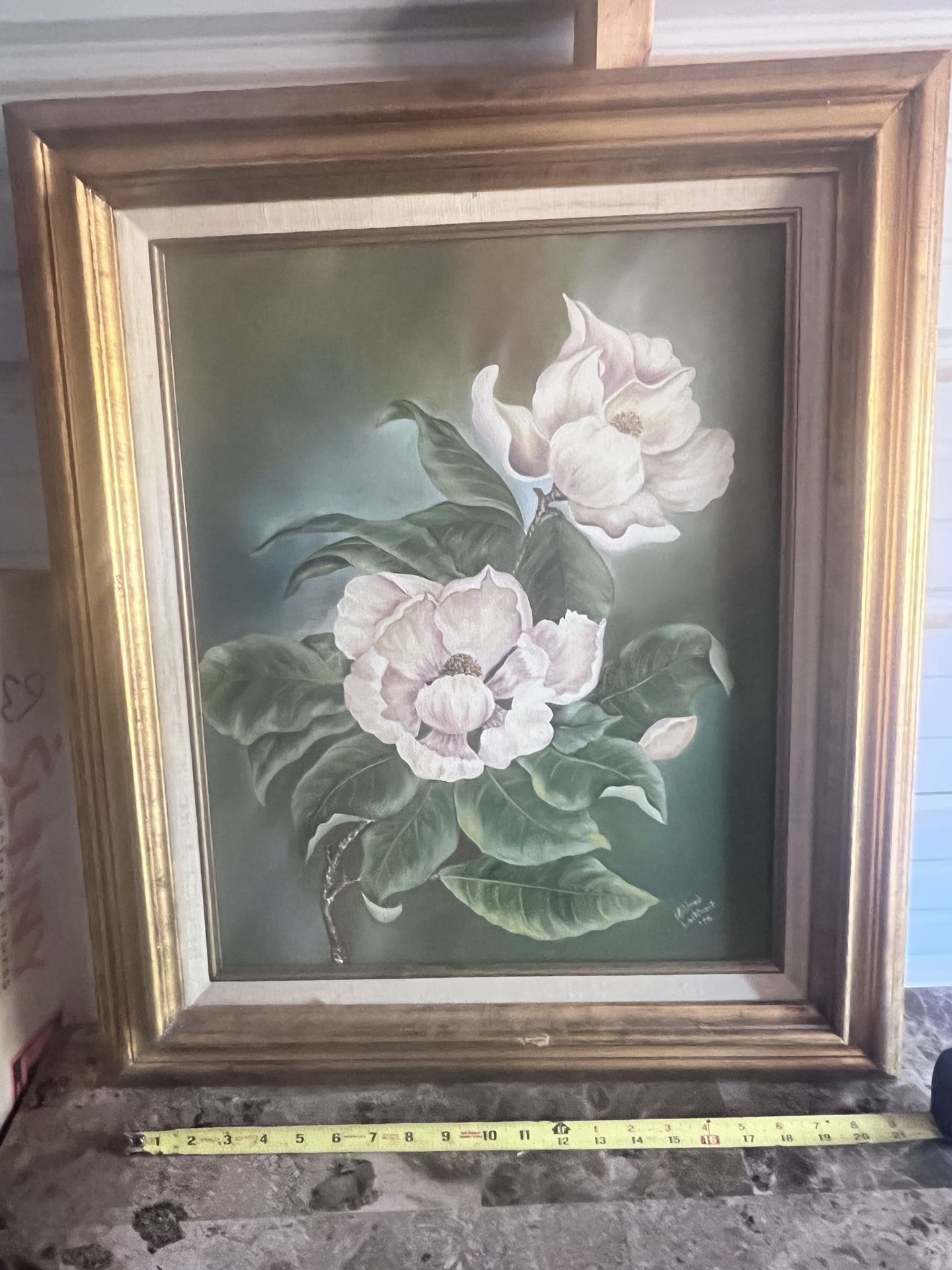 a painting by Mildred Lockhart in a pretty frame its 27 inches tall and 23 inches wide 
