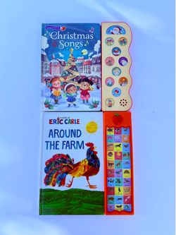 Eric Carle Around the Farm and Christmas Songs Sound Books. Price:$10.00 zip code:33177