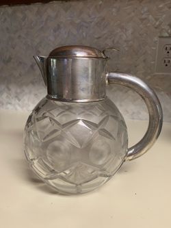 Great Mother’s Day gift! Vintage Wurttemberg Silverplate Cut Crystal Pitcher