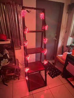 Ladder shelf with lights
