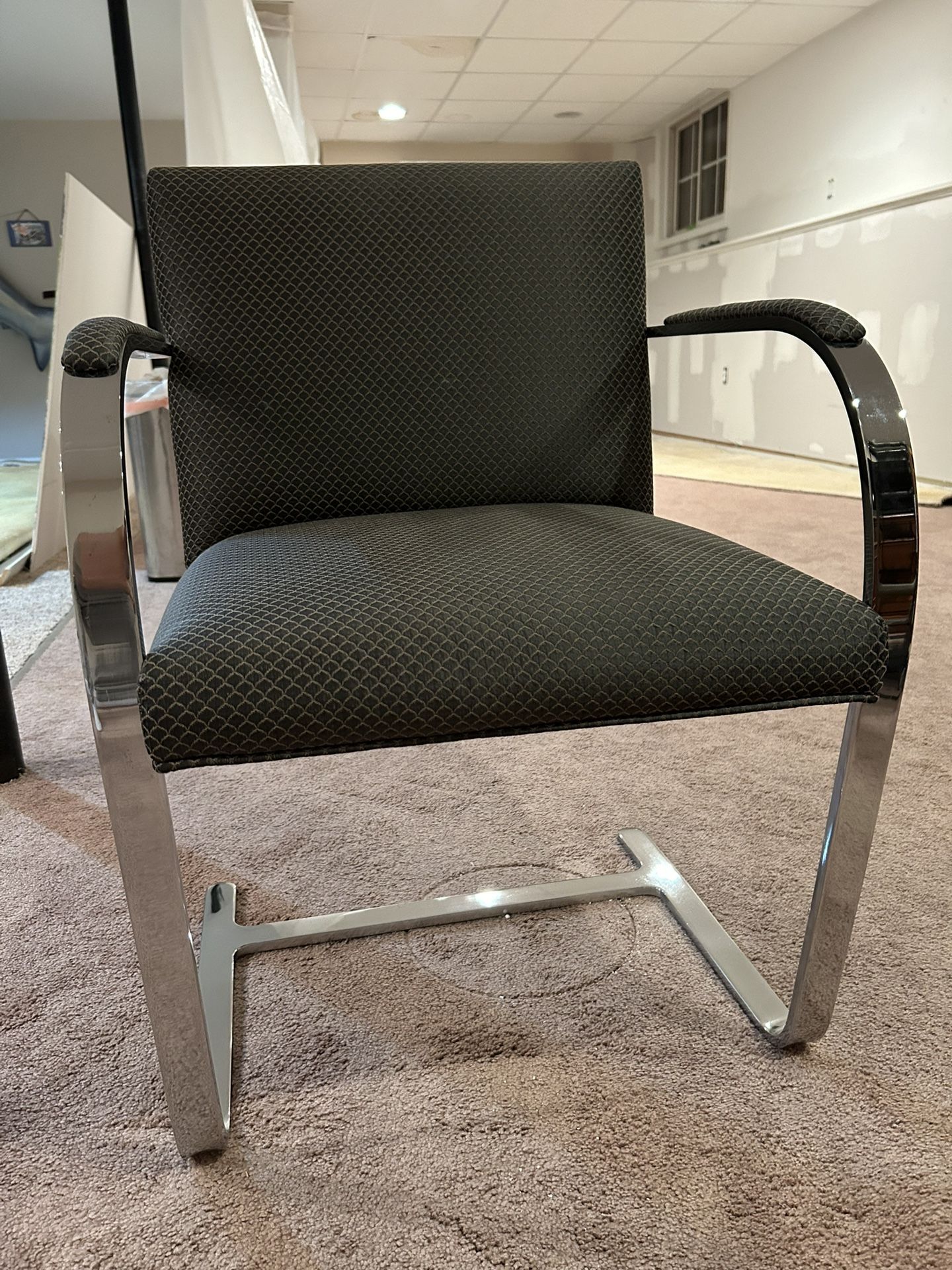 8 Chrome & Fabric Contemporary Dining Room Chairs