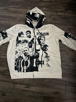 Cream graphic hoodie xl