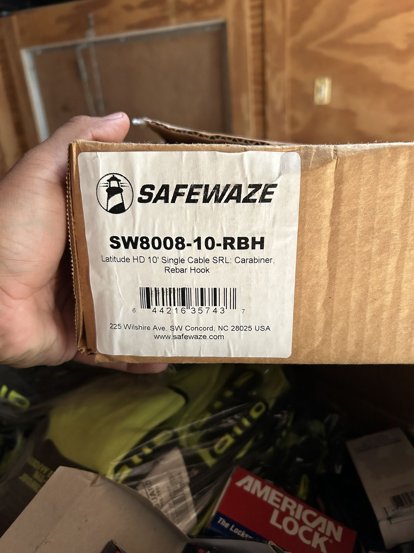 10' Single Cable SRL-P: Carabiner, Rebar Hook