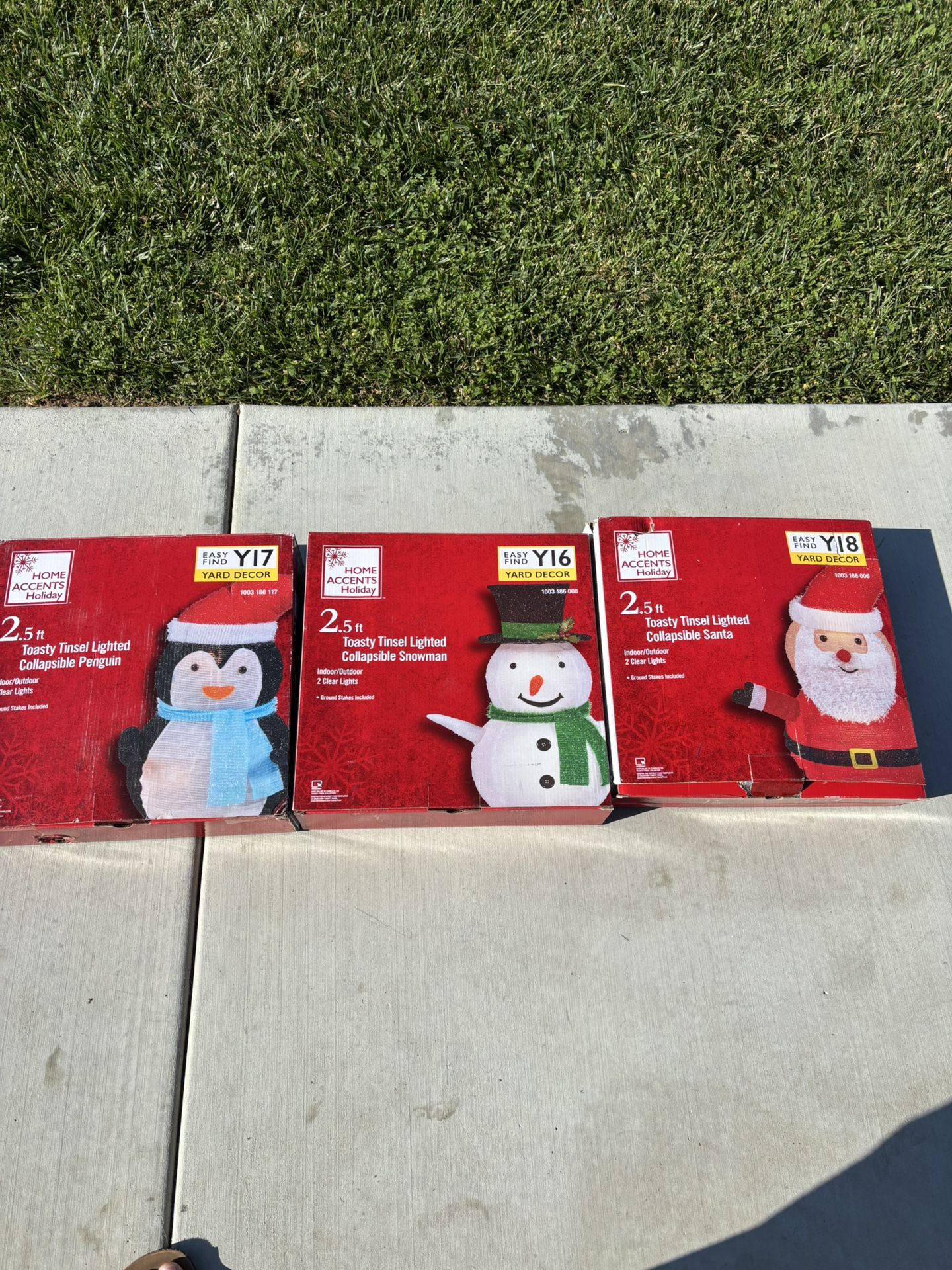 Santa, Frosty & Penguin Yard Decorations