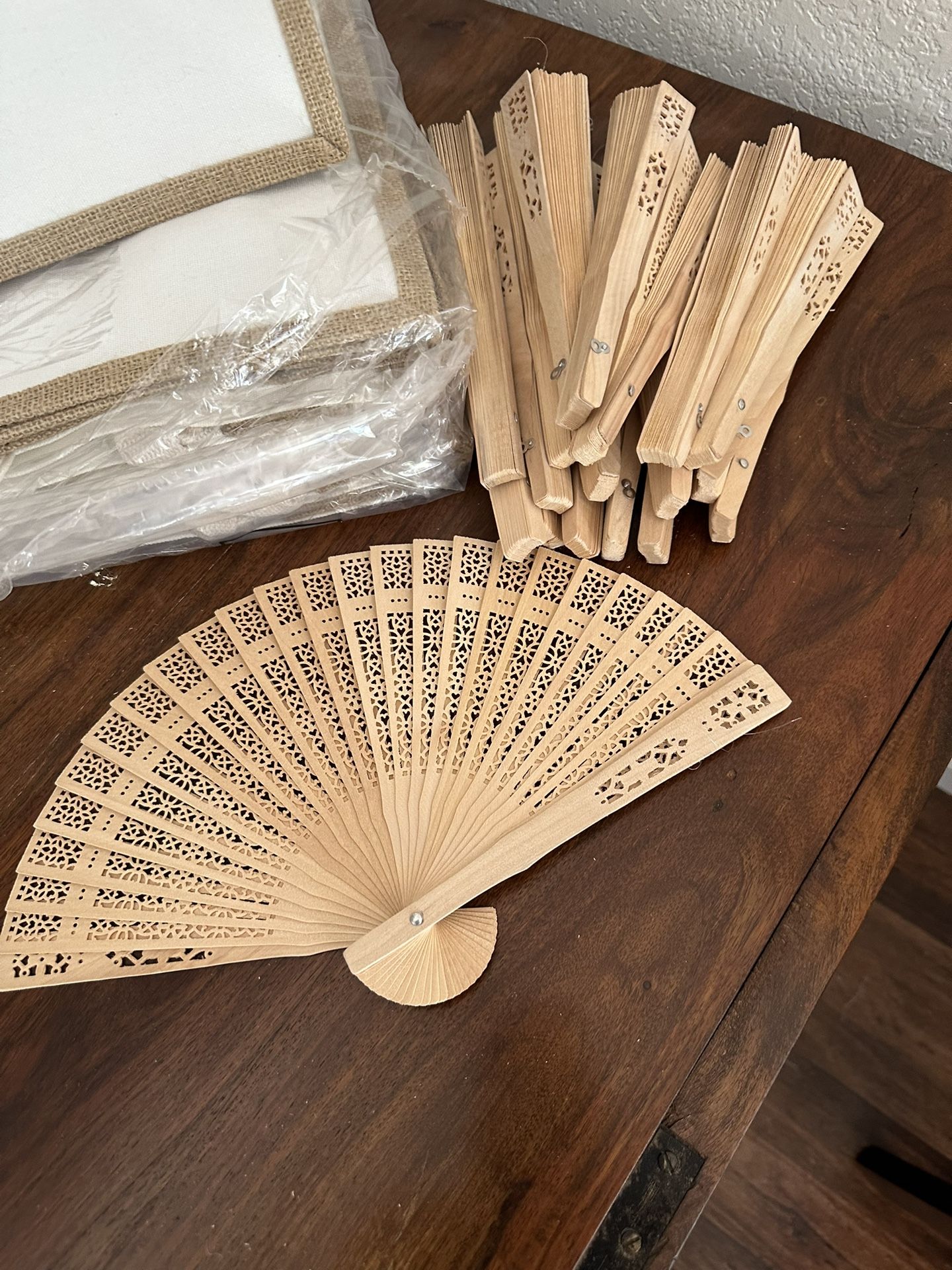 Wedding Guest Fans Sandalwood Fans Size: 8” 19 Fans