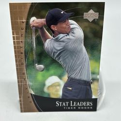 2001 Upper Deck #SL2 Tiger Woods Stat Leaders RC Rookie Card