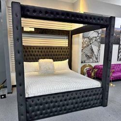 New In Box King Bed Frame With Mattress (Read Description Below)