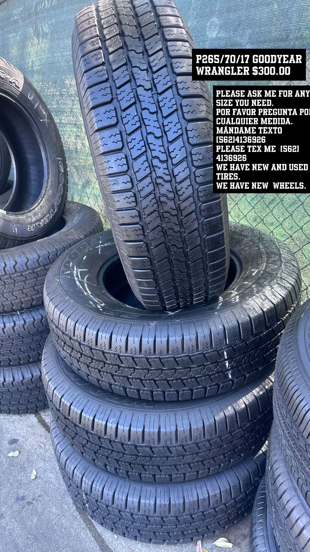 P265/70/17 GOODYEAR WRANGLER 98% Tread Life Semi New All Four | Please Ask Me For The Size You Need To |