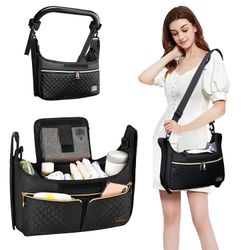 Universal Stroller Organizer Bag with Cup Holder Shoulder Diaper Handbag Baby Accessories Three Way
