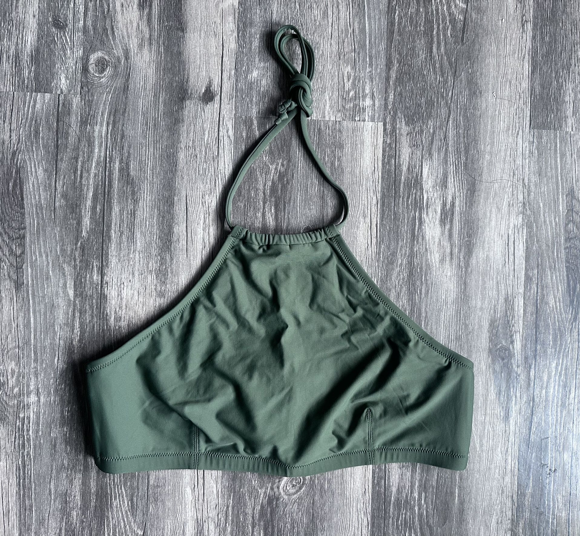 J.Crew Green Full Coverage Halter Bikini Top SZ L J.Crew Swimwear
