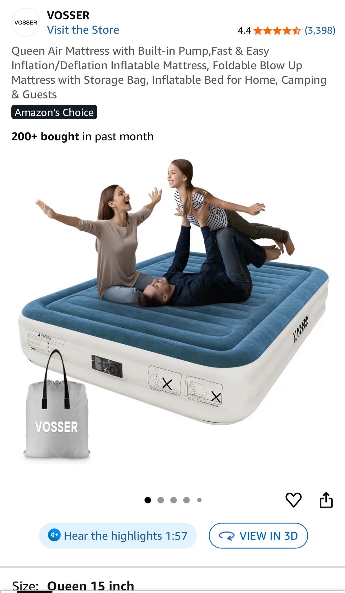 Air Mattress Size Queen $50