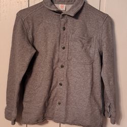 Boys Button Down Top Size Large 10/12 Gray