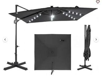 Brand New 10 FT Cantilever Patio Umbrella w/ LED lights